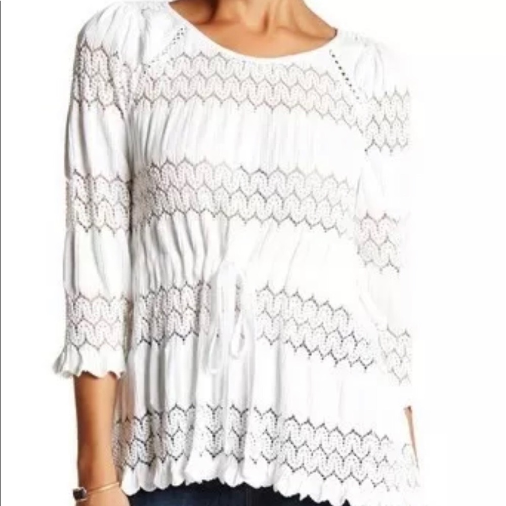 🌸Free People Island Crochet Drawstring Open Top